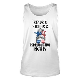 Stars Stripes Reproductive Rights 4Th Of July Messy Bun Unisex Tank Top - Seseable
