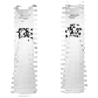 Texas Varsity Style Text Gray With Black Print Pullover Men Women Tank Top Graphic Print Unisex - Thegiftio