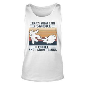 That S What I Do I Smoke I Chill And I Know Things Vintage Unisex Tank Top - Thegiftio UK
