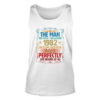 The Man Myth Legend 1982 Aged Perfectly 40Th Birthday Tshirt Unisex Tank Top - Monsterry AU