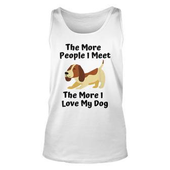 The More People I Meet The More I Love My Dog Cute Slogan Men Women Tank Top Graphic Print Unisex - Thegiftio UK