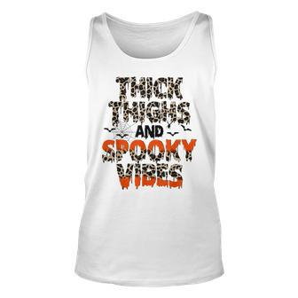 Thick Thighs And Spooky Vibes Leopard Halloween Costume Unisex Tank Top - Seseable