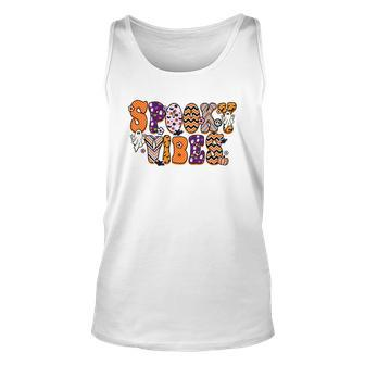 Thick Thights And Spooky Vibes Boo Colorful Halloween Unisex Tank Top - Seseable