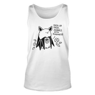Trick Or Treat Animals With Kindness Bat Halloween Costume Unisex Tank Top - Seseable
