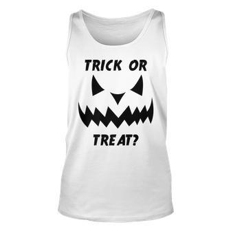 Trick Or Treat With A Jack O Lantern Pumpkin Halloween Unisex Tank Top - Seseable