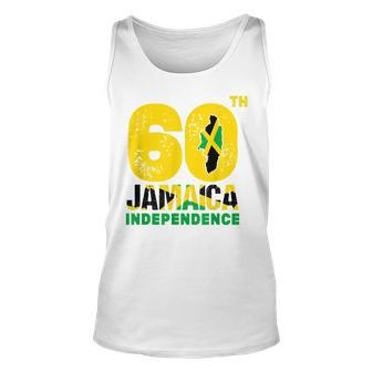 Vintage Jamaica 60Th Independence Day 2022 Jamaican Map Flag Unisex Tank Top - Thegiftio UK