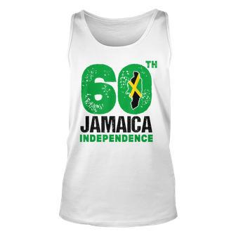 Vintage Jamaica 60Th Independence Day 2022 Jamaican Map Flag V4 Unisex Tank Top - Thegiftio UK