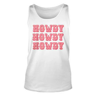 Vintage White Howdy Rodeo Western Country Southern Cowgirl V2 Unisex Tank Top - Seseable