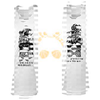 Womens Basketball Mom Messy Bun Proud Mama Basketball Sunshades Men Women Tank Top Graphic Print Unisex - Thegiftio