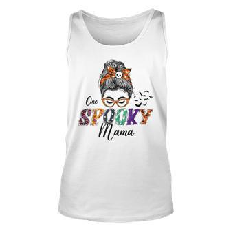 Womens Halloween One Spooky Mama Family Matching Costume Unisex Tank Top - Seseable