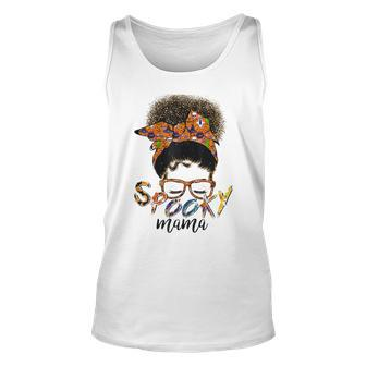 Womens Spooky Mama Funny Halloween Day For Mom Unisex Tank Top - Seseable