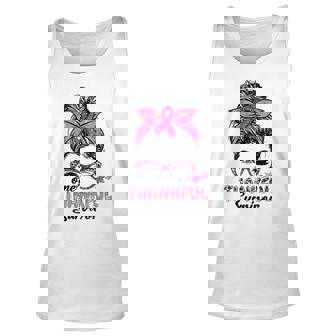 Womens Support Squad Pink Messy Bun Breast Cancer Awareness Men Women Tank Top Graphic Print Unisex - Thegiftio