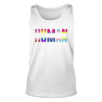We Are All Human Lgbt Pride Unisex Tank Top - Monsterry