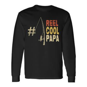 1 Fishing Reel Cool Papa Back Long Sleeve T-Shirt - Thegiftio UK