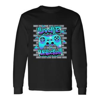 12 Year Old 12Th Video Gamer Gaming Birthday Party Boys Girl Long Sleeve T-Shirt - Monsterry