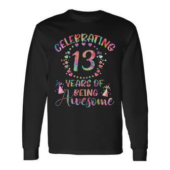 13 Years Of Being Awesome 13 Years Old 13Th Birthday Tie Dye Men Women Long Sleeve T-Shirt T-shirt Graphic Print - Thegiftio UK
