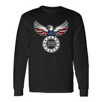 1776 American Flag Eagle Long Sleeve T-Shirt - Monsterry DE