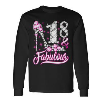 18 Years Old 18 & Fabulous 18Th Birthday Pink Diamond Men Women Long Sleeve T-Shirt T-shirt Graphic Print - Thegiftio UK