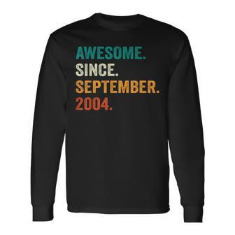 18 Years Old Awesome Since September 2004 18Th Birthday V2 Men Women Long Sleeve T-Shirt T-shirt Graphic Print - Thegiftio
