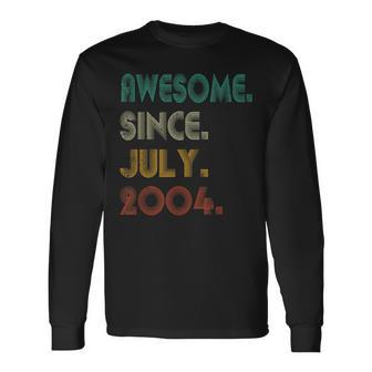 18Th Birthday 18 Years Old Awesome Since July 2004 Long Sleeve T-Shirt - Seseable