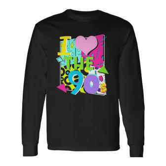 1990&8217S 90S Halloween Party Theme I Love Heart The Nineties Long Sleeve T-Shirt T-Shirt | Mazezy