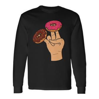 2 In The Pink 1 In The Stink Dirty Humor Donut Long Sleeve T-Shirt - Thegiftio UK