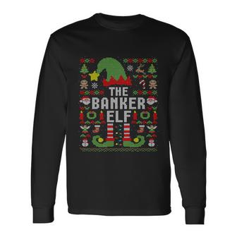The Banker Elf Ugly Christmas Matching Family Group Great Gift Graphic Design Printed Casual Daily Basic Unisex Long Sleeve