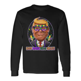 Trump Keep Mardi Gras Great T-Shirt Graphic Design Printed Casual Daily Basic Unisex Long Sleeve