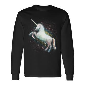 Magical Space Unicorn Graphic Design Printed Casual Daily Basic Unisex Long Sleeve