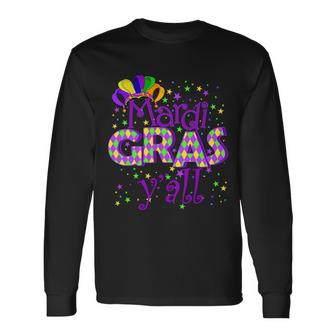 Mardi Gras Yall New Orleans Party T-Shirt Graphic Design Printed Casual Daily Basic Unisex Long Sleeve