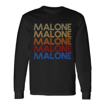 Malone Retro Vintage Style Name Graphic Design Printed Casual Daily Basic Unisex Long Sleeve