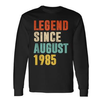 37 Years Old Legend Since August 1985 37Th Birthday Long Sleeve T-Shirt - Thegiftio UK
