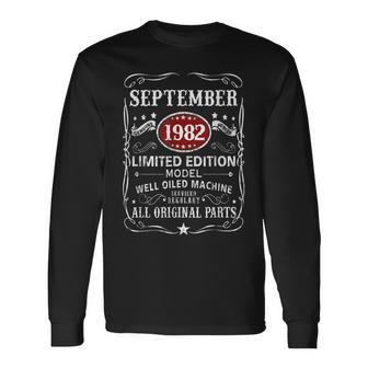 40 Years Old 40Th Birthday Decoration September 1982 Men Women Long Sleeve T-Shirt T-shirt Graphic Print - Thegiftio UK
