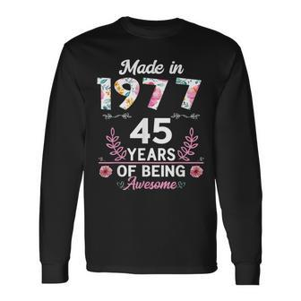 45 Years Old 45Th Birthday Born In 1977 Women Girls V4 Long Sleeve T-Shirt - Seseable