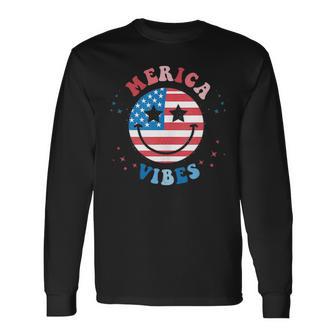 4Th Of July America Vibes Childrens Independence Day Usa Patriotic 4Th Of July Toddler Youth Long Sleeve T-Shirt - Thegiftio