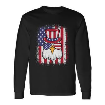 4Th Of July American Flag Patriotic Eagle Usa Long Sleeve T-Shirt - Monsterry