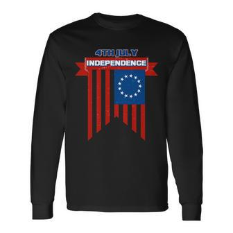 4Th Of July Independence American Flag Long Sleeve T-Shirt - Monsterry AU