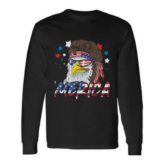 4Th Of July Merica Eagle Mullet Usa American Flag Long Sleeve T-Shirt - Monsterry DE