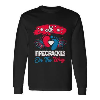 4Th Of July Pregnancy Meaningful Lil Firecracker On The Way Great Long Sleeve T-Shirt - Monsterry AU