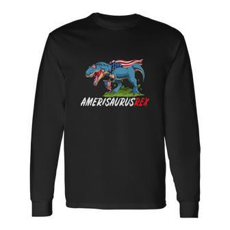 4Th July Trex America Dinosaur Independence Day Long Sleeve T-Shirt - Monsterry AU