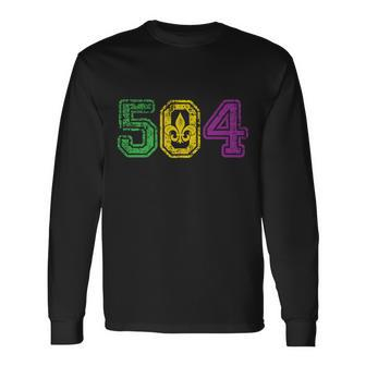 504 New Orleans Mardi Gras Long Sleeve T-Shirt - Thegiftio UK