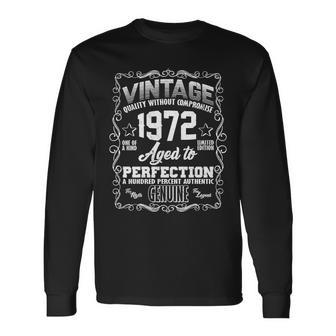 50Th Birthday Vintage 1972 Aged To Perfection Genuine Tshirt Long Sleeve T-Shirt - Monsterry CA