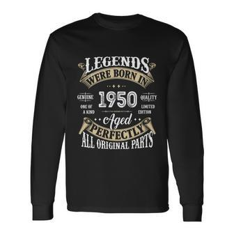 72Th Birthday Vintage Legends Born In Long Sleeve T-Shirt - Thegiftio UK