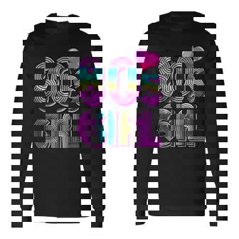 80S Girl Birthday Party Costume Retro Vintage Women V2 Long Sleeve T-Shirt - Seseable