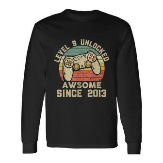 9Th Birthday Boy 9 Years Being Awesome Long Sleeve T-Shirt - Monsterry
