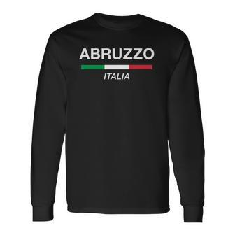 Abruzzo Italian Name Italy Flag Italia Surname Long Sleeve T-Shirt - Thegiftio UK