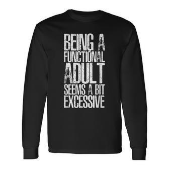 Adult-Ish Adulting 18Th Birthday Sarcastic Long Sleeve T-Shirt - Seseable