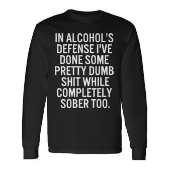 In Alcohols Defense Long Sleeve T-Shirt - Seseable