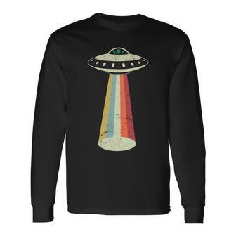 Alien Vintage Ufo Space Ship Tshirt Long Sleeve T-Shirt - Monsterry