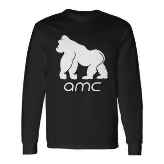 Amc To The Moon Short Squeeze Ape Long Sleeve T-Shirt - Monsterry